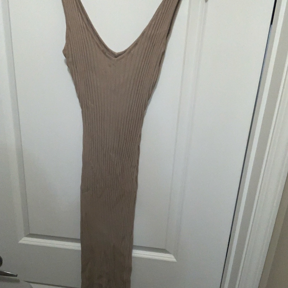 WINDSOR TAN RIBBED DRESS